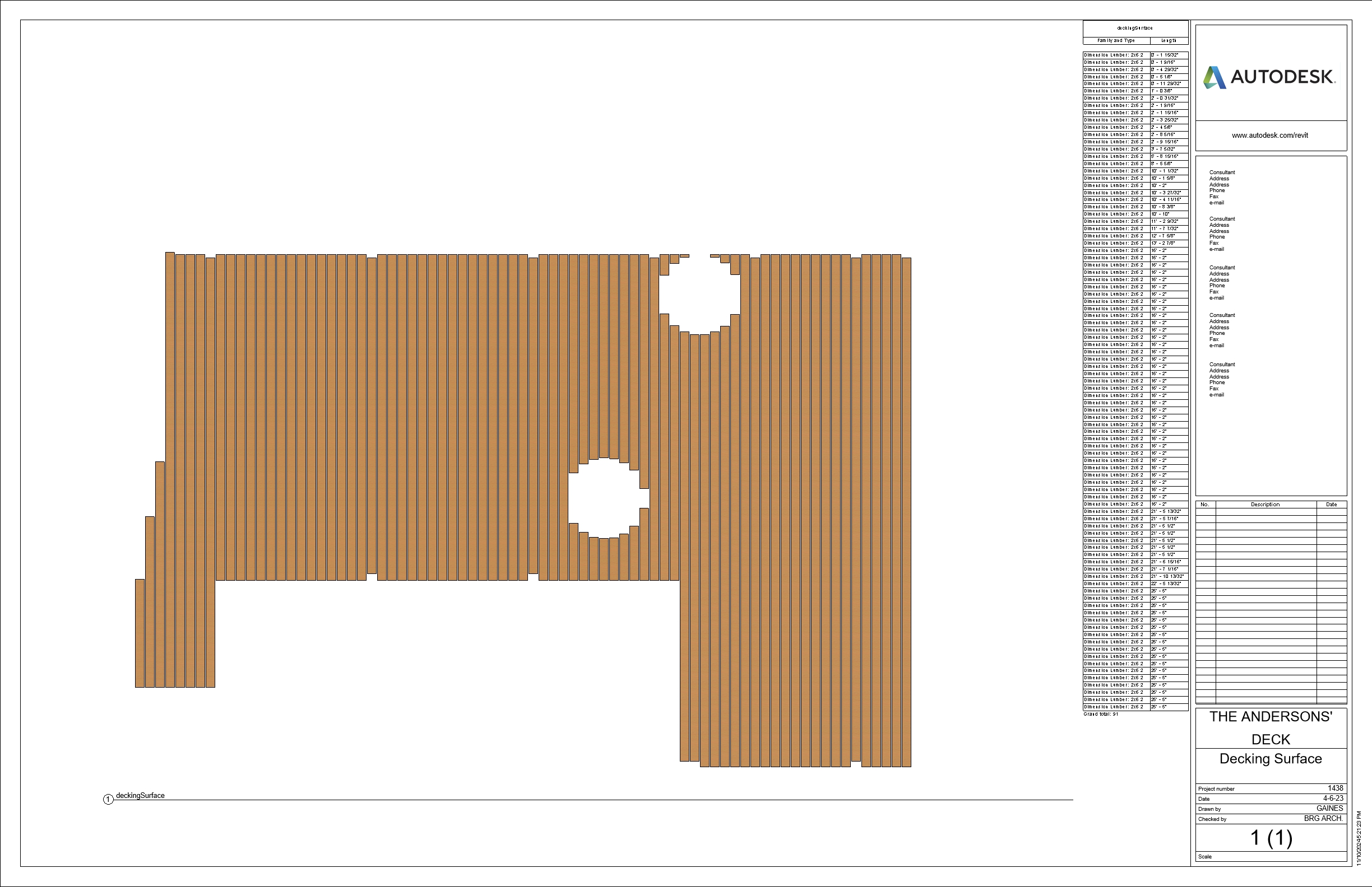 Orthographic view of Deck Surface Plan