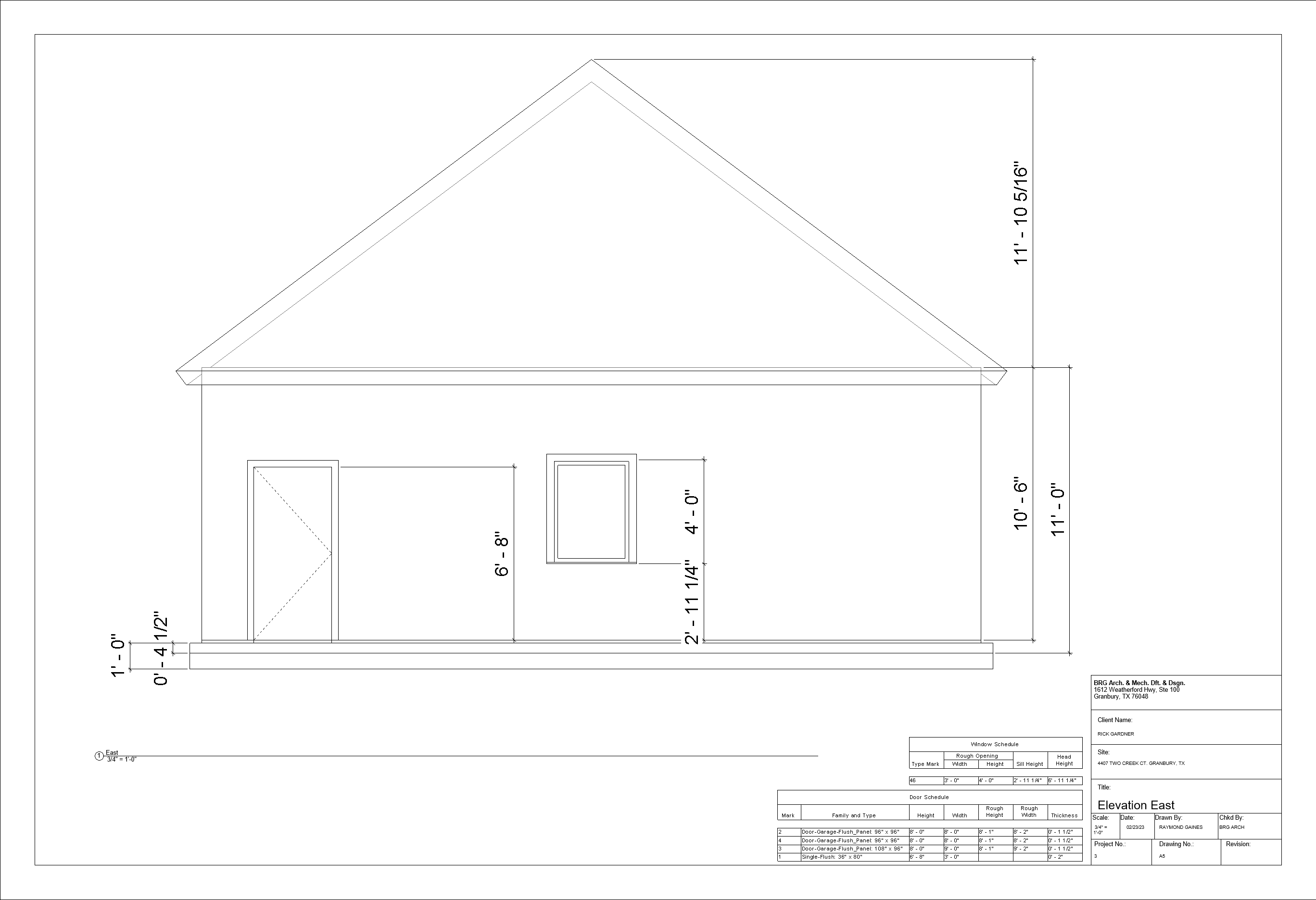 Orthographic view of East Plan