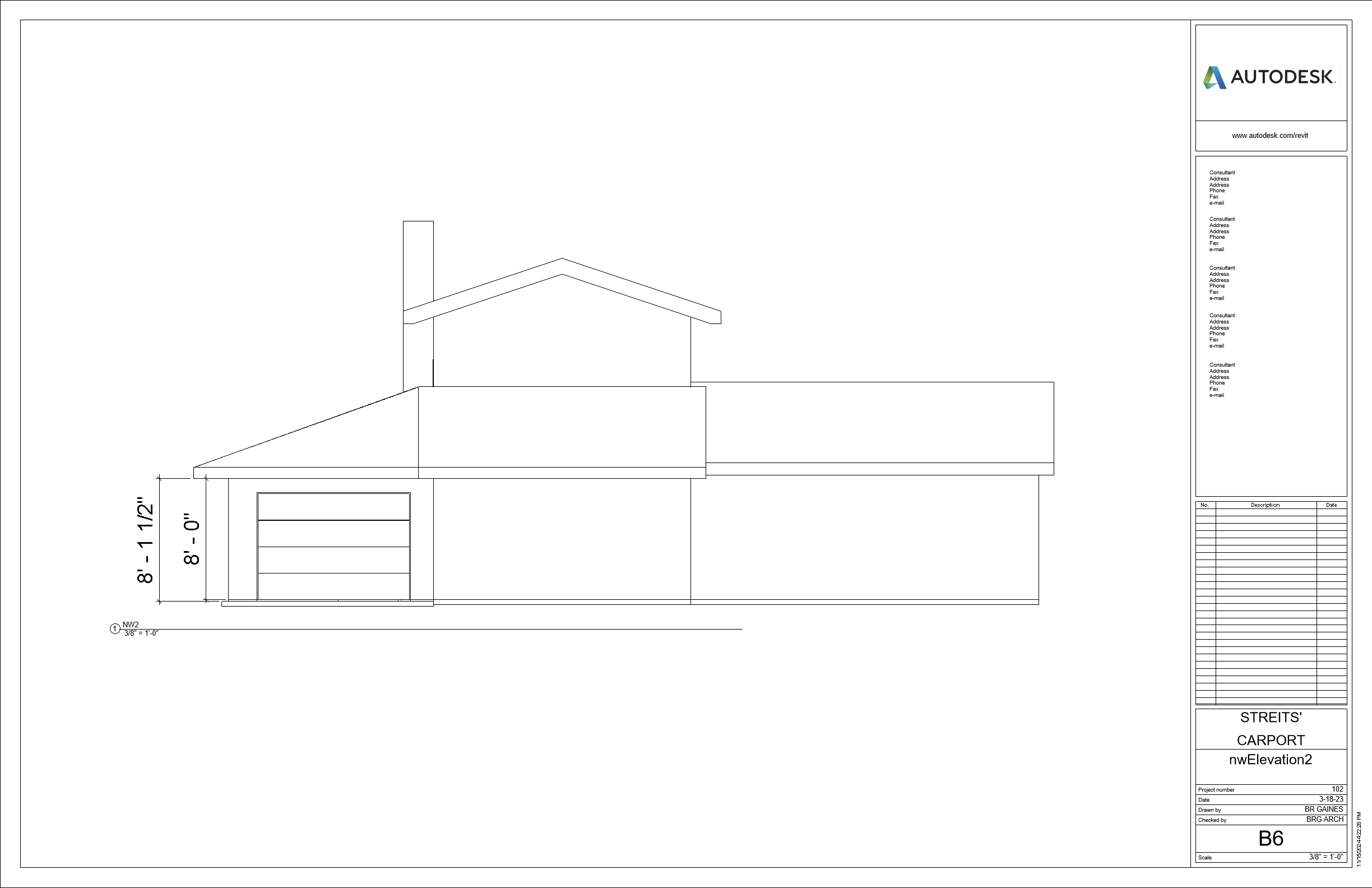 Orthographic view of NW Elevation