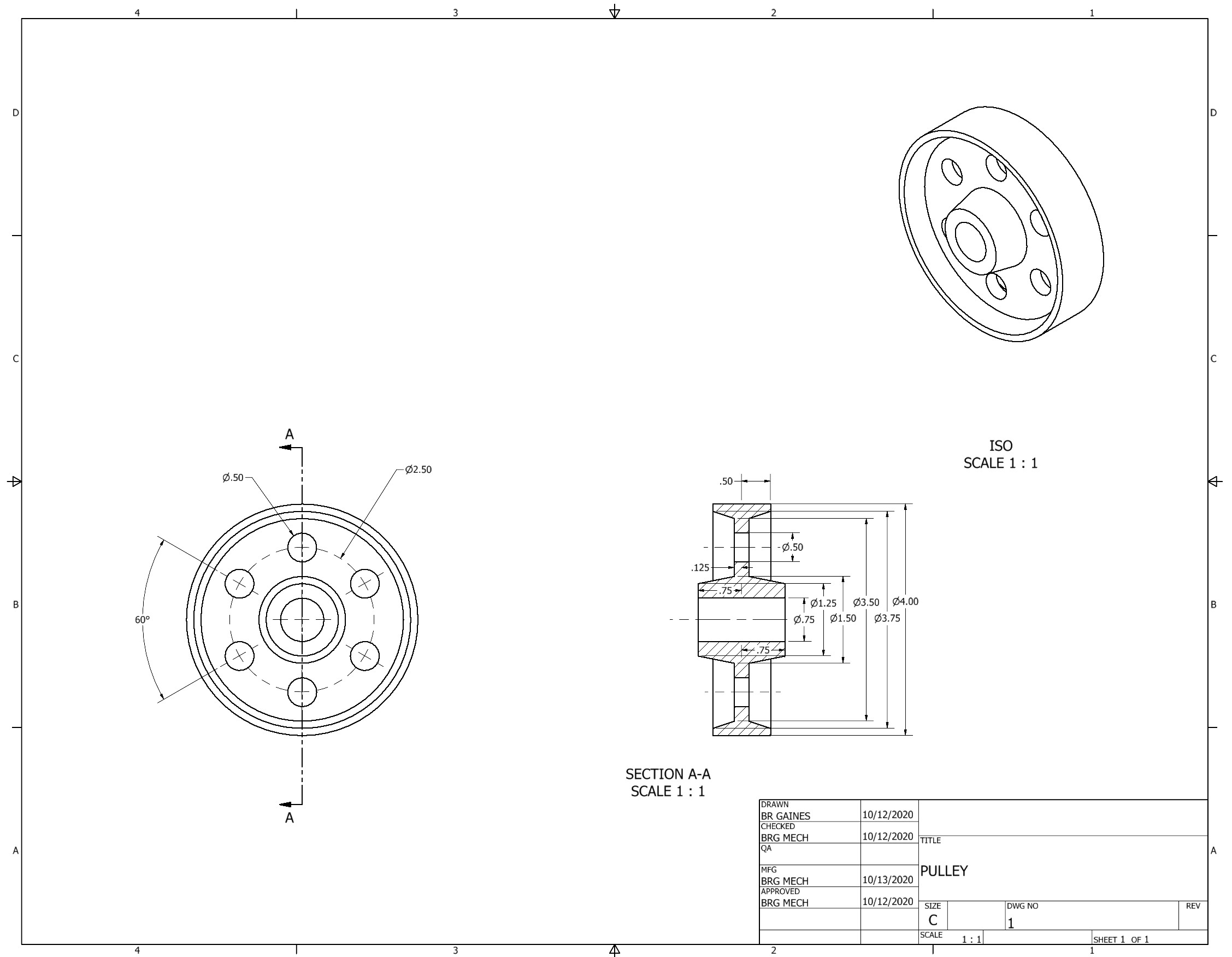 Orthographic Projection of orthoPulley