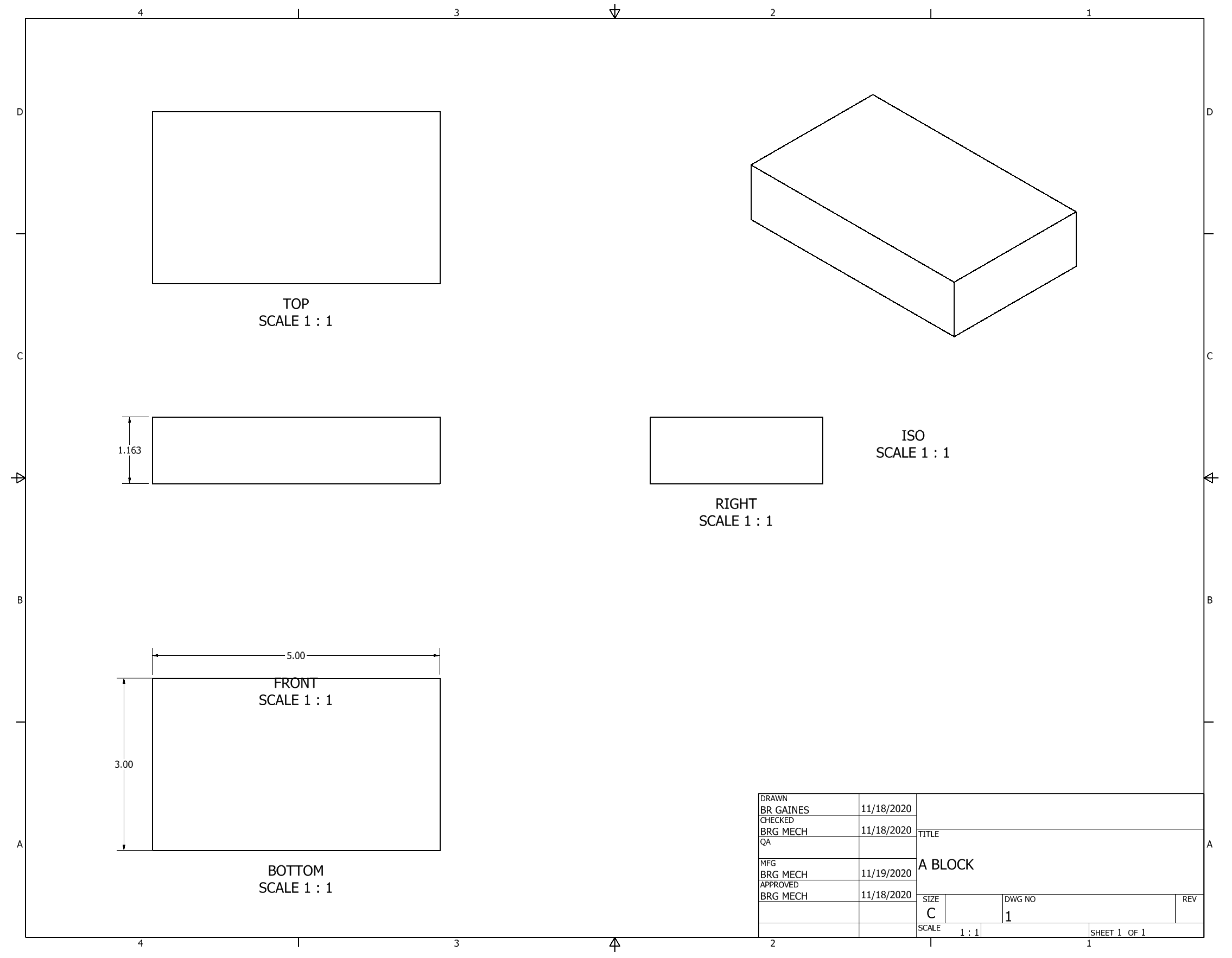 Orthographic Projection of A-Block