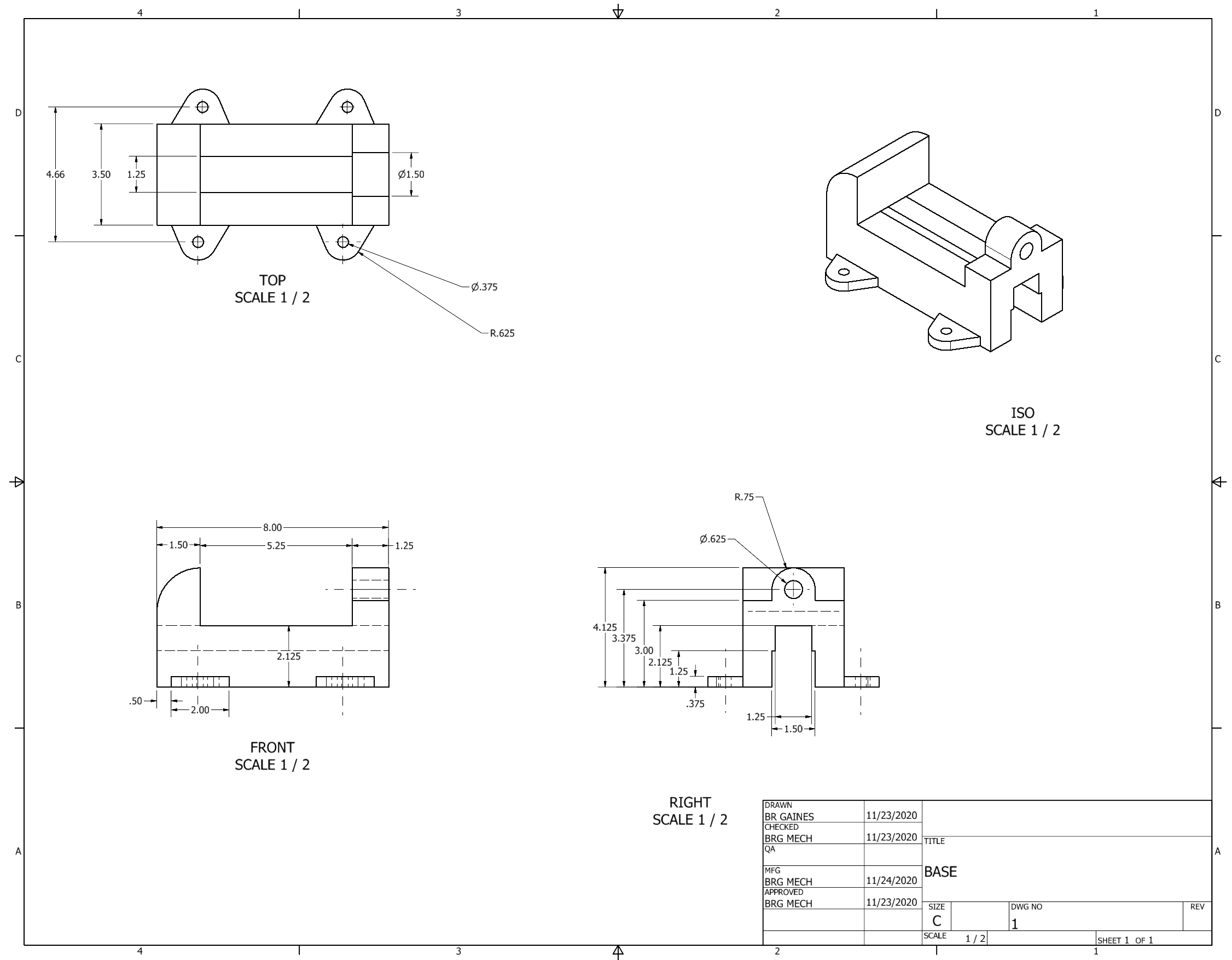 Orthographic Projection of Base