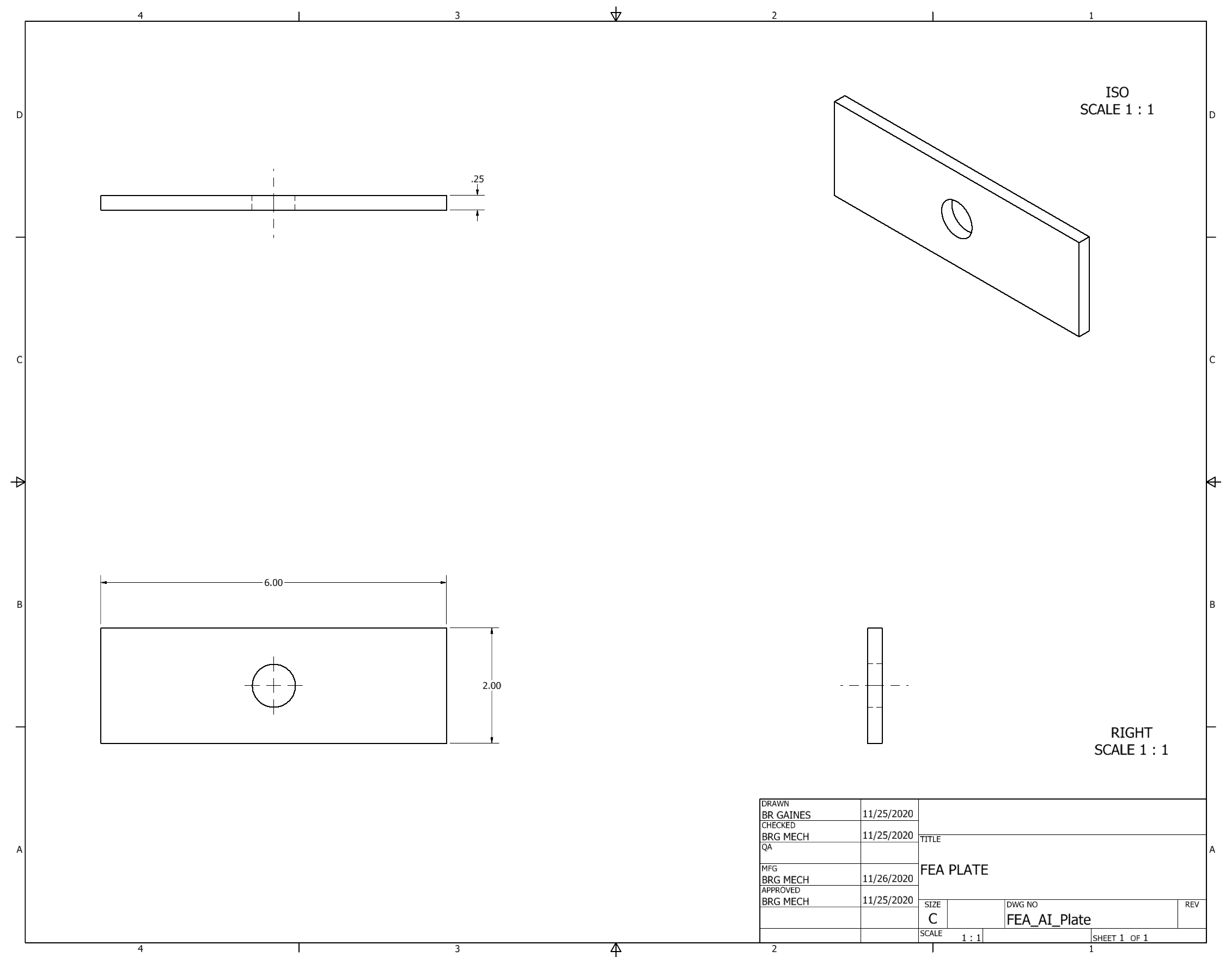 Orthographic Projection of Plate