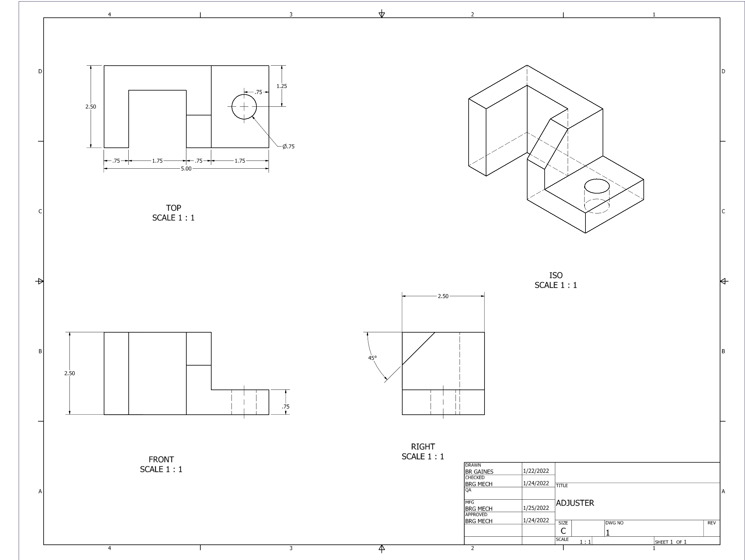 Orthographic Projection of Adjuster