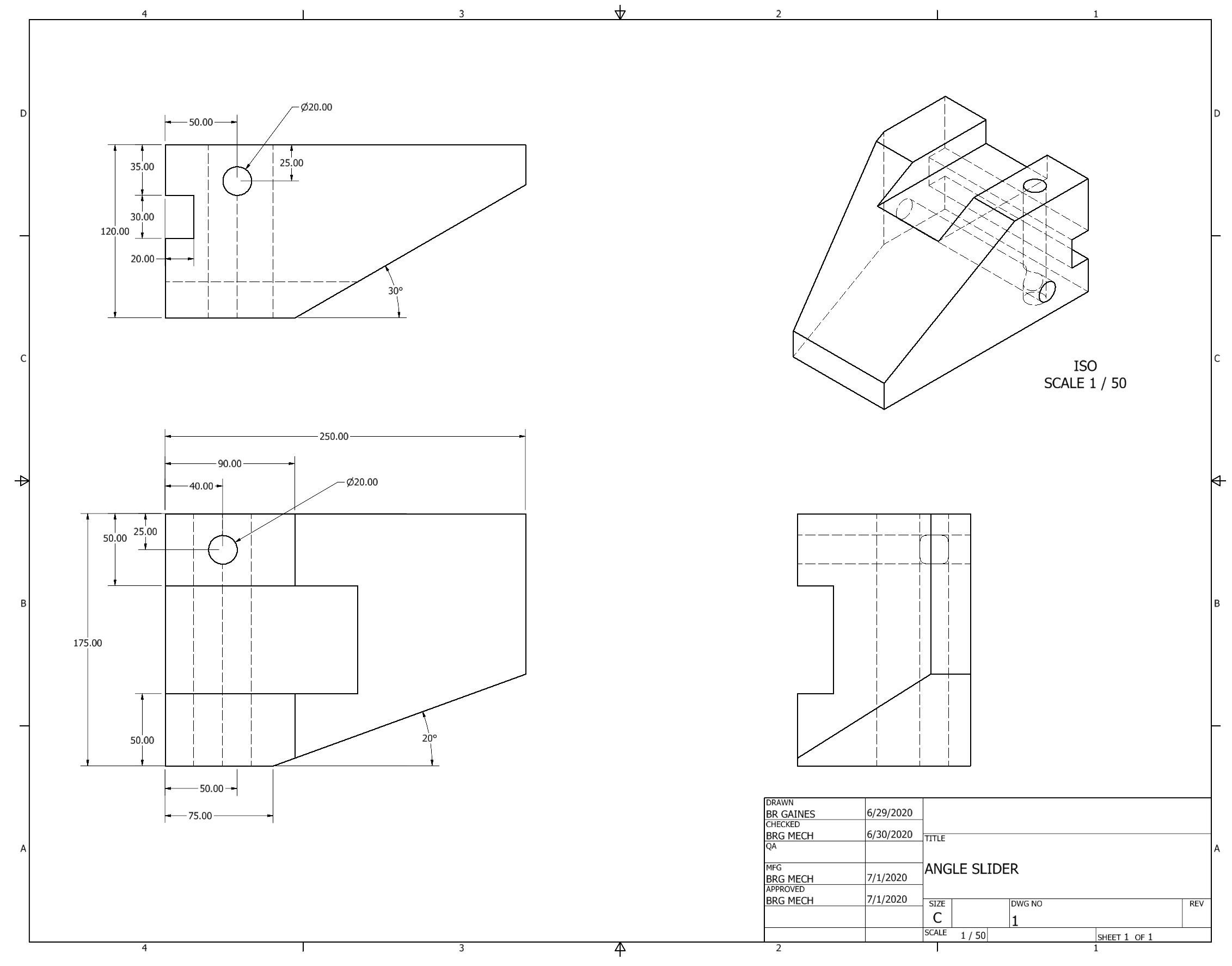 Orthographic Projection of Angle Slider